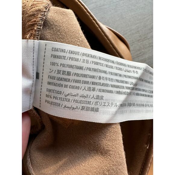 Abercrombie & Fitch The 90s Straight Ultra High Rise Faux Leather Pants Brown 6S - Picture 8 of 10